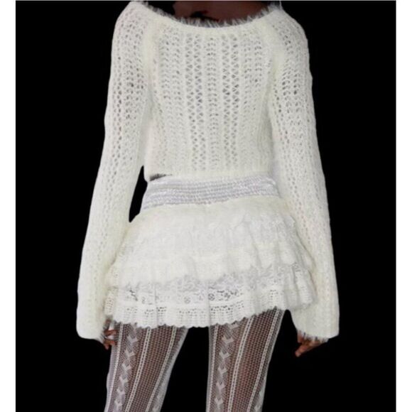 Zemeta Attic Ballerina Skort Skirt White Lace Mini Xs - Picture 3 of 11